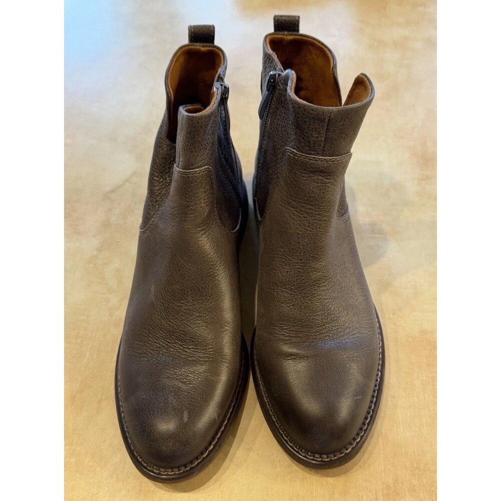 Franco Sarto Ankle Zip Hoda Boots Womens Size 9•EU 39 Iron (Gray/Brown) Leather